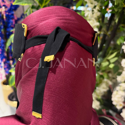 Original Saudi Niqab With 6 Sides Twinkle Clips – 7 Inch