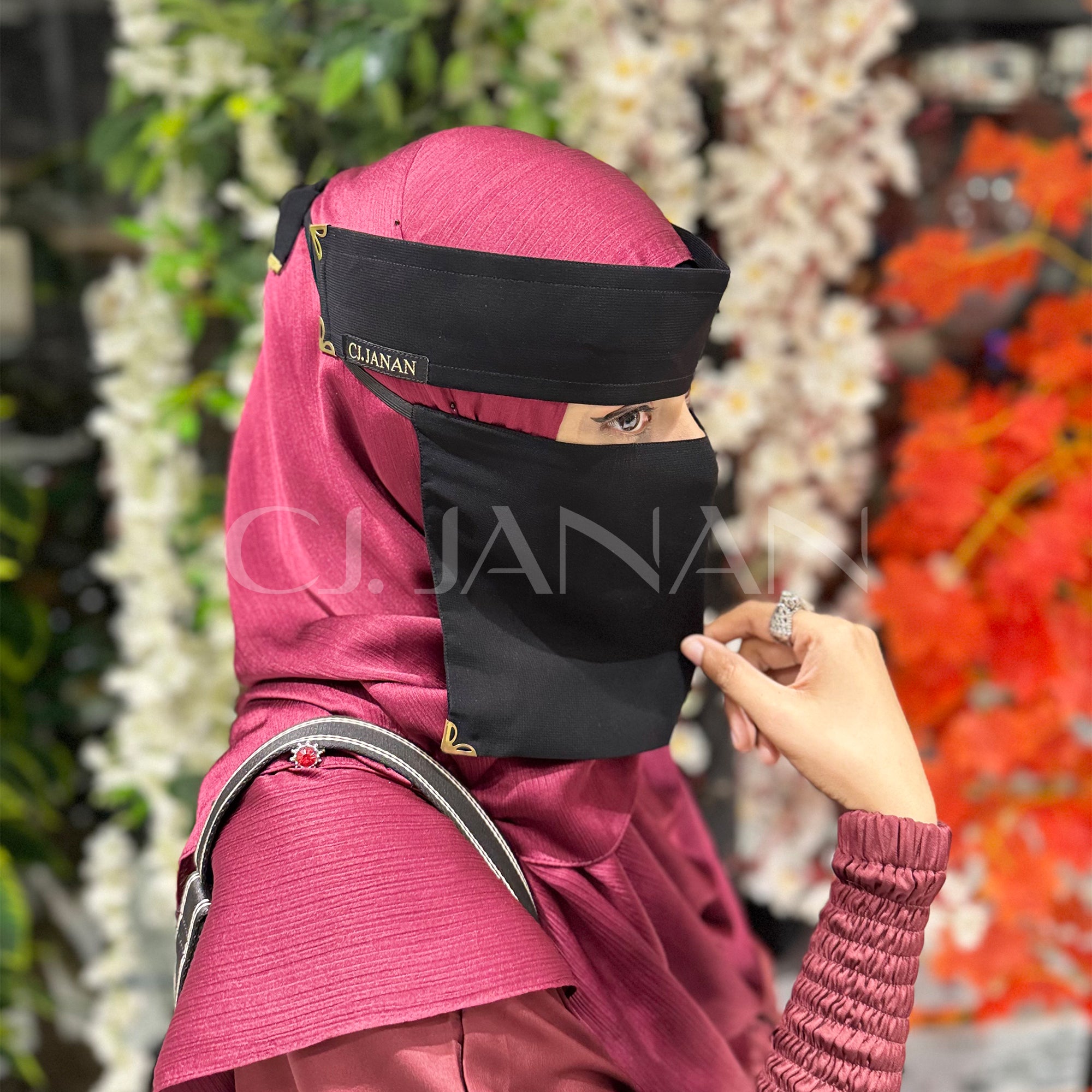 Original Saudi Niqab With 6 Sides Twinkle Clips