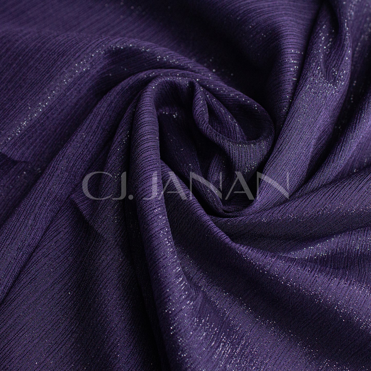 Metallic Chiffon Hijab Black