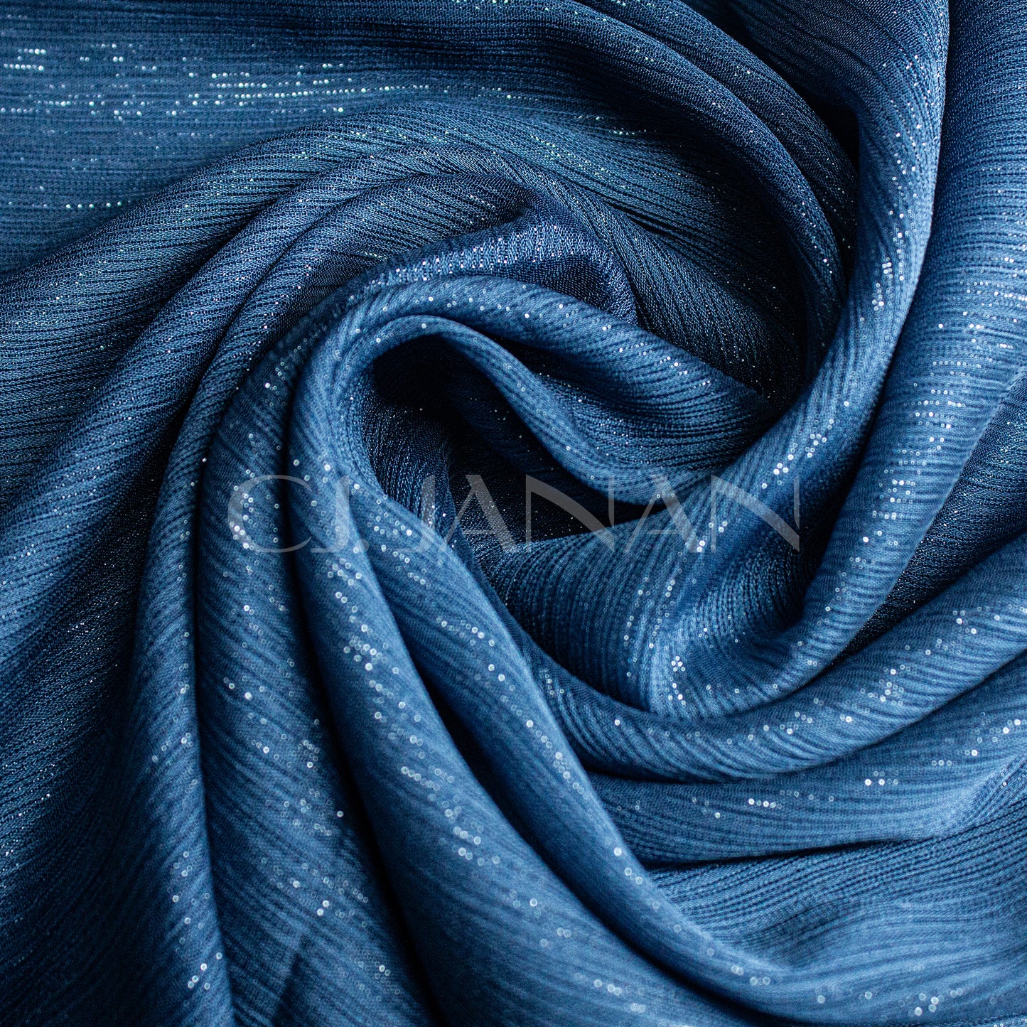 Metallic Chiffon Hijab Black