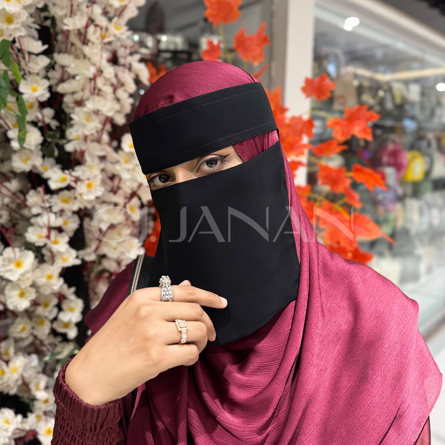 Original Saudi Niqab With 2 Sides Odd Clips 