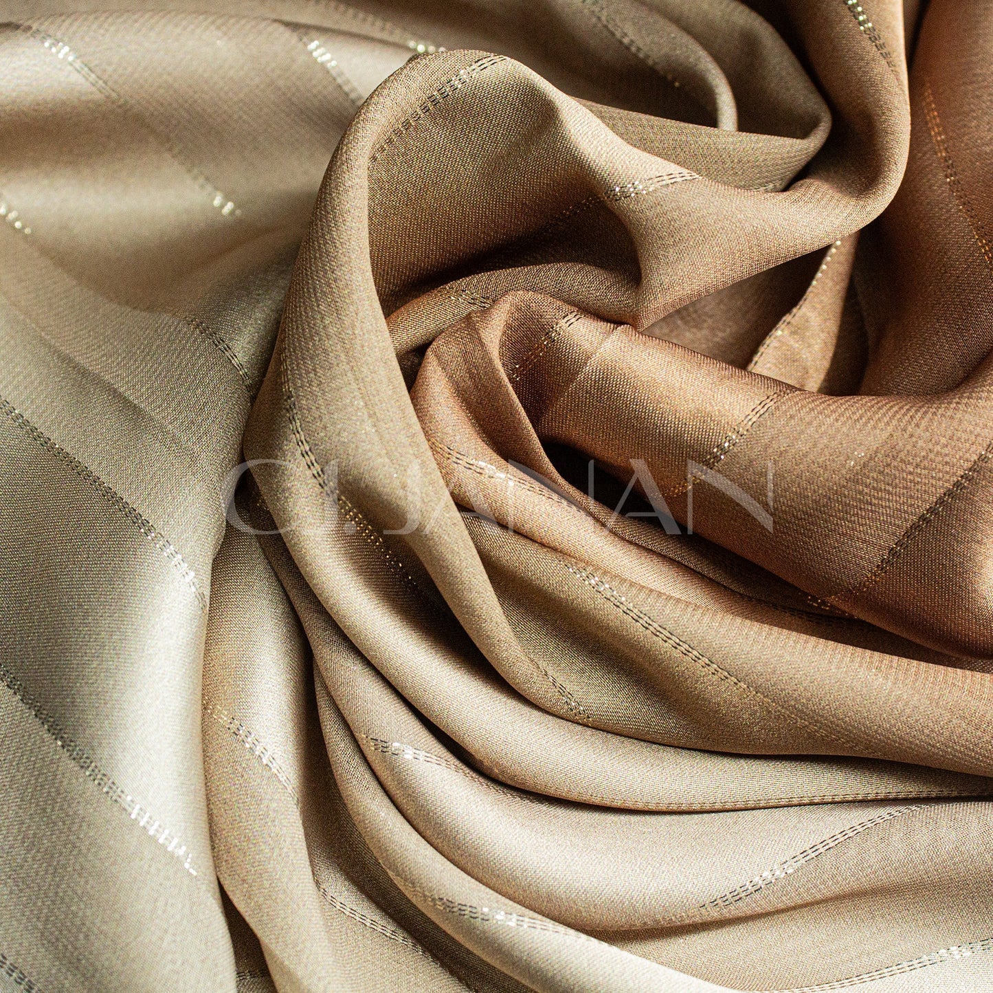Silk Hijab Beige Gold