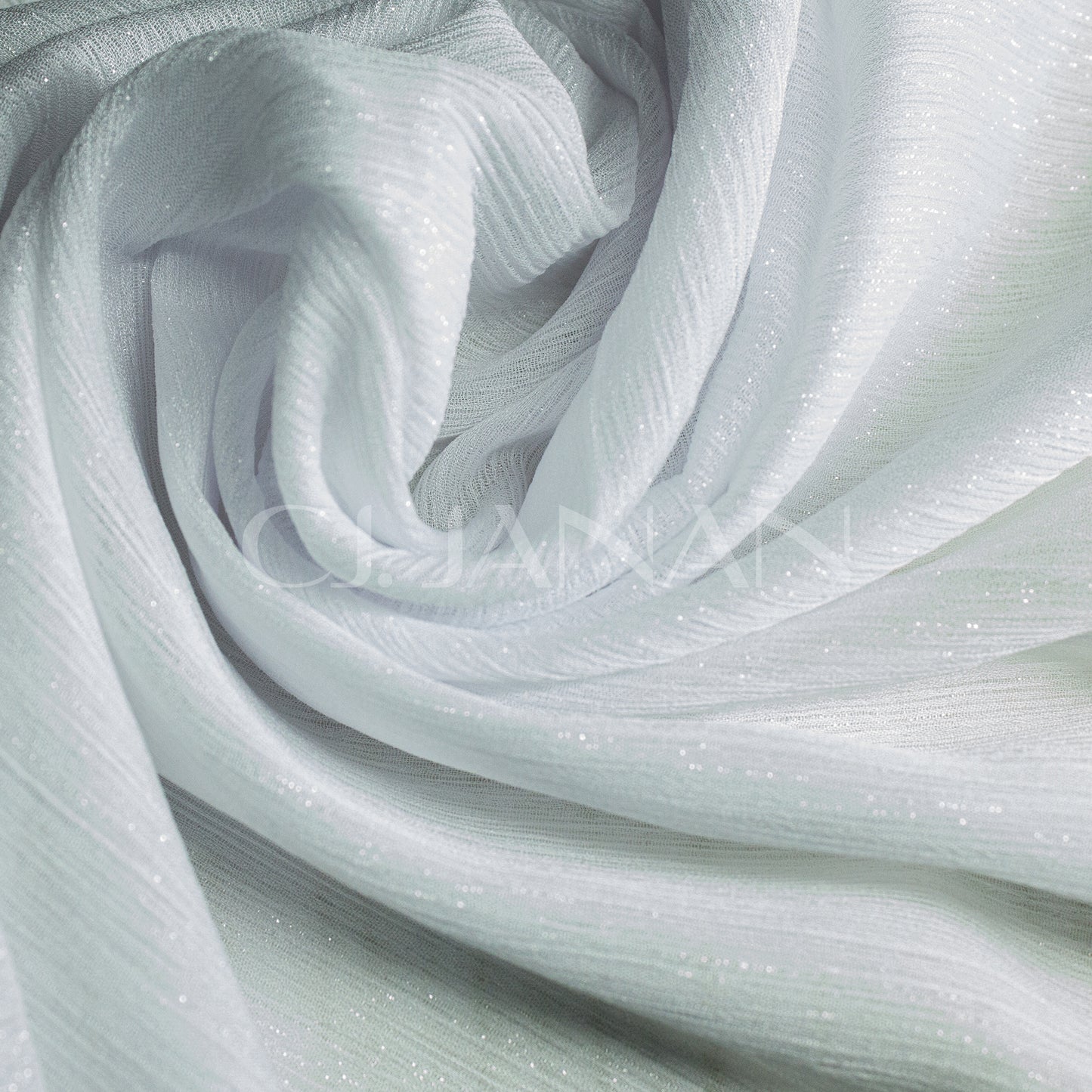 Metallic Chiffon Hijab Black